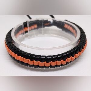 Men's leather bracelet braided black new e96‎